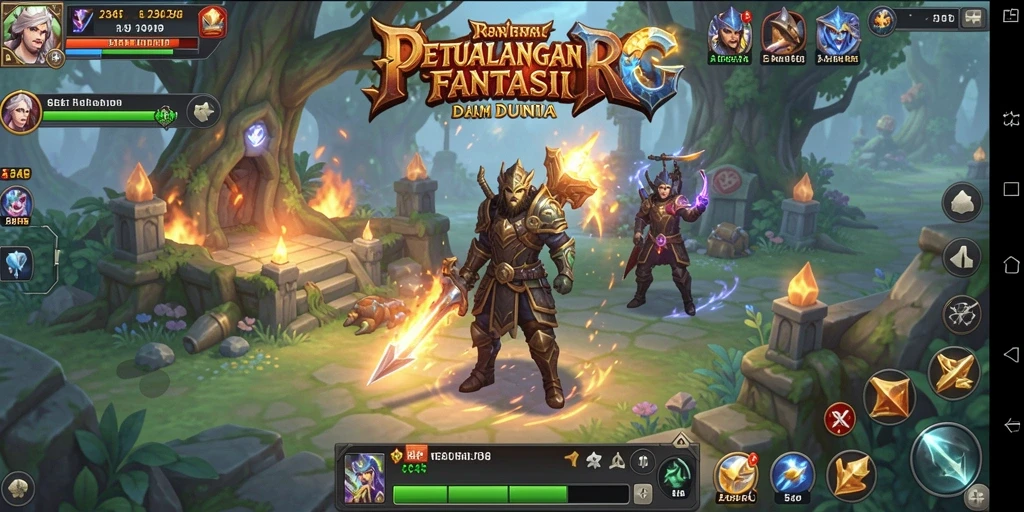 Screenshot 234E menampilkan aksi seru dalam pertarungan RPG.