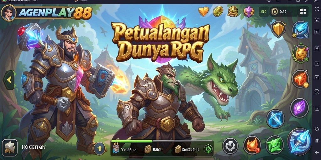 Tampilan gameplay RPG AGENPLAY88 dengan aksi dan karakter menarik.