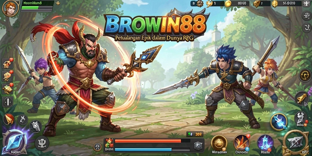 Gameplay seru BROWIN88 dengan karakter dan misi menarik.