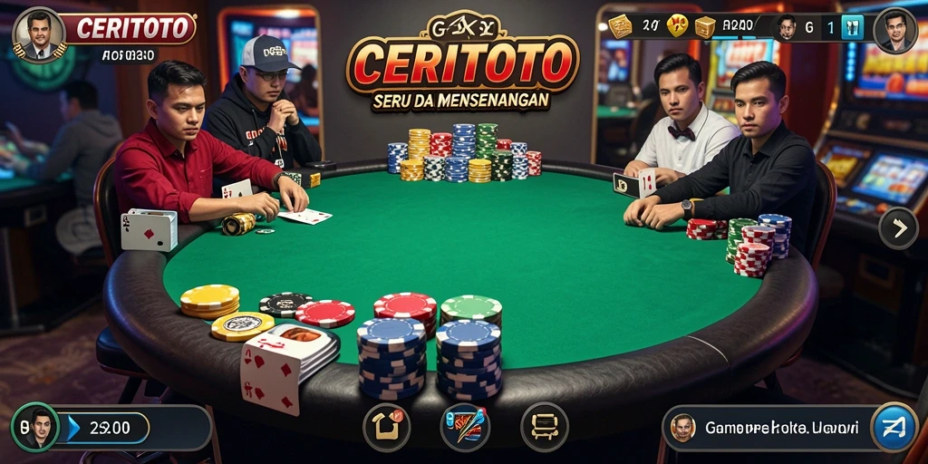 Tampilan gameplay menarik di CERITOTO dengan suasana Poker yang mendebarkan.