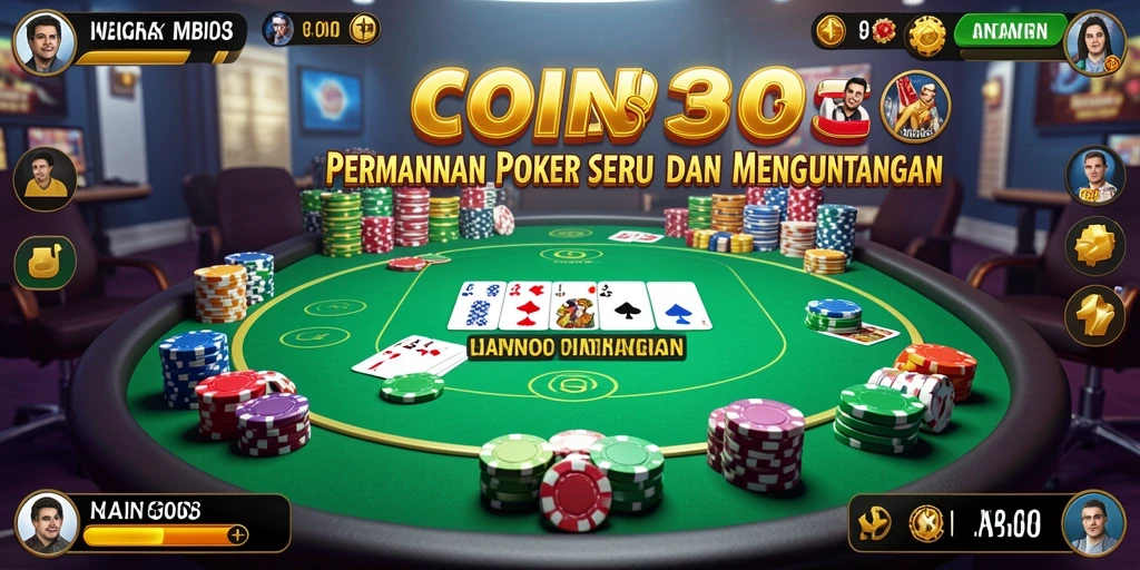 Tampilan gameplay Poker yang menegangkan dan seru di COIN303.