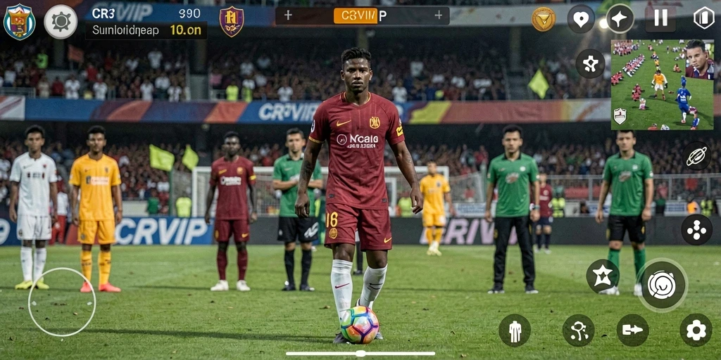 Tampilan gameplay CR7VIP yang menakjubkan dan realistis.