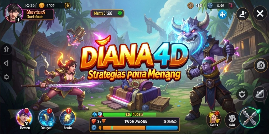 Tangkapan layar gameplay DIANA4D yang menampilkan pertempuran strategi.
