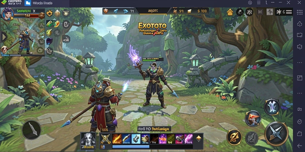 Tampilan gameplay menegangkan dalam dunia fantastis EXOTOTO.