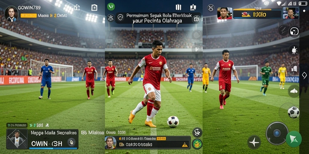 Gambar menampilkan aksi permainan sepak bola yang seru.