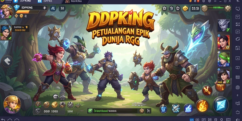Screenshot gameplay <strong>IDPKING</strong> dengan pertempuran epik dan karakter menarik.