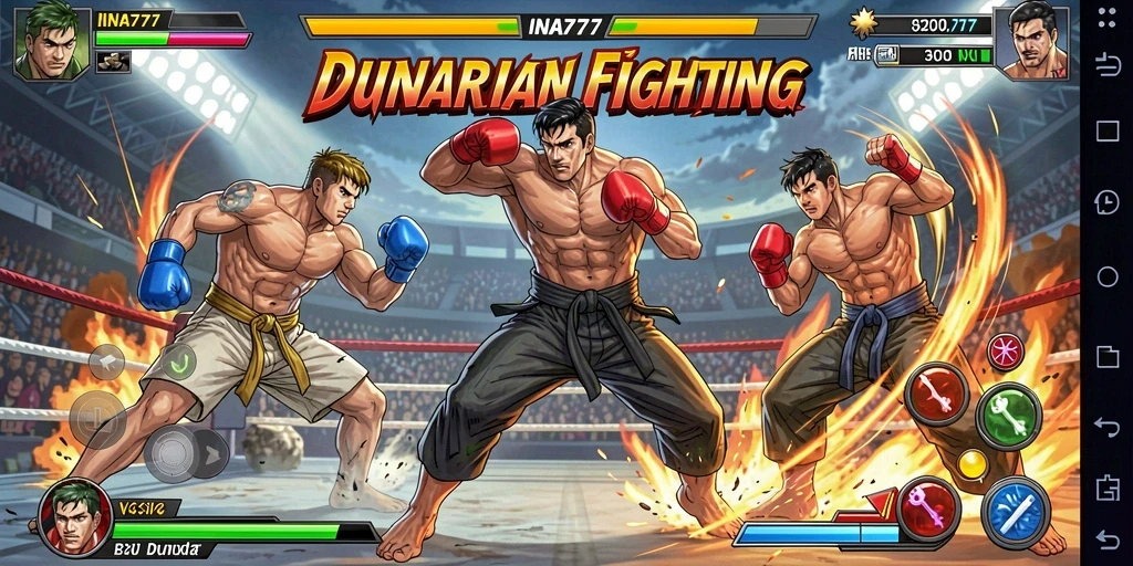 Tampilkan pertarungan epik di arena Fighting.