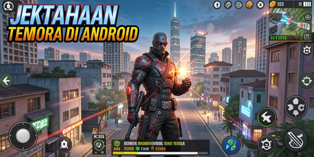 Tampilan menakjubkan dari gameplay Tower Defense yang intens.