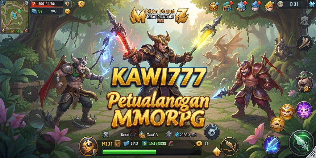 Tangkapan layar KAWI777 menampilkan aksi seru dalam permainan MMORPG.