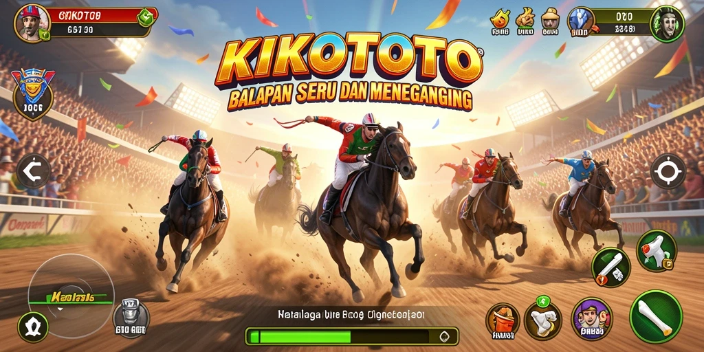 Tampilan gameplay KIKOTOTO dengan balapan yang mendebarkan.