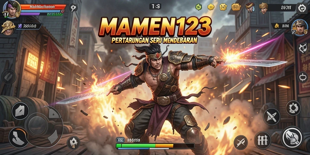 Tampilan aksi seru dari gameplay MAMEN123 yang menantang.