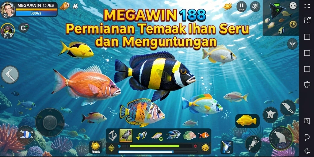 Screenshot gameplay MEGAWIN188 yang menampilkan aksi seru dalam Tembak Ikan.