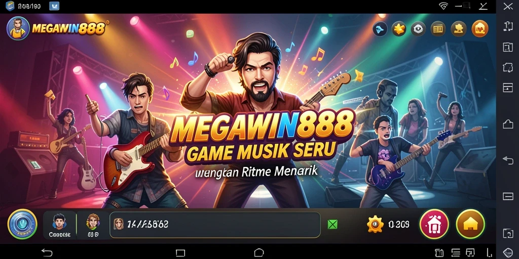 Tampilan gameplay MEGAWIN888 yang menampilkan keseruan bermain musik.