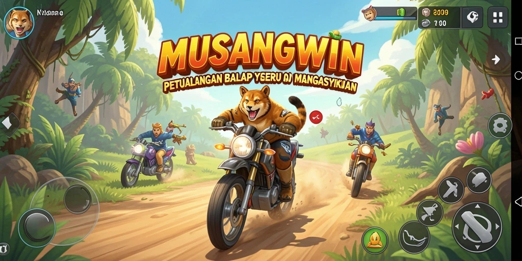 Tampilan balapan seru dari MUSANGWIN dengan grafis memukau.