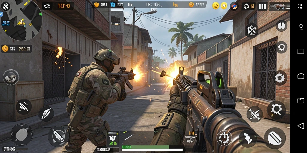 Gameplay seru N06 dengan aksi tembak-menembak yang intens.