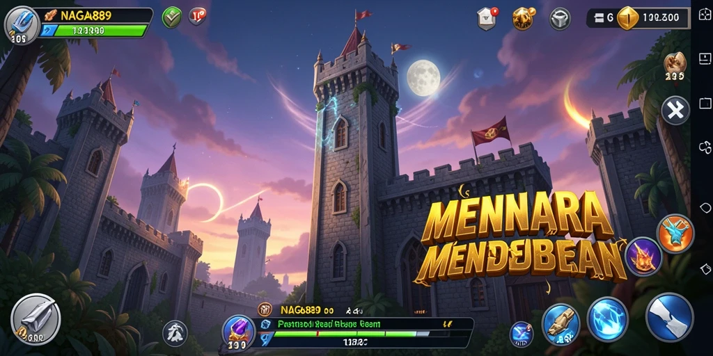 Tangkapan layar menunjukkan aksi seru dalam permainan Tower Defense NAGA889.