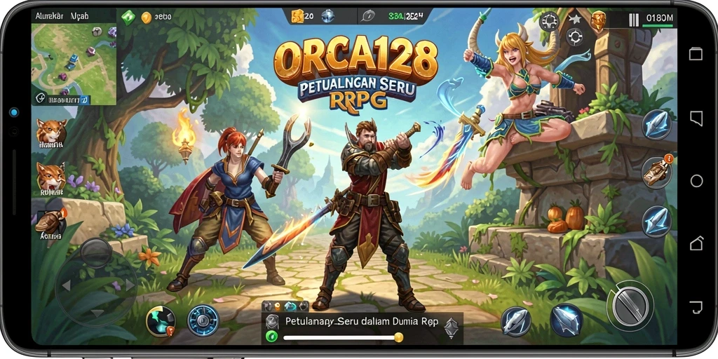 Tampilan menarik dari gameplay seru ORCA128 dengan petualangan fantastik.