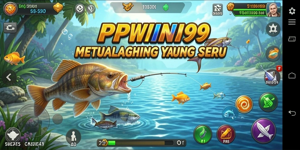 Screenshot gameplay menunjukkan aksi memancing yang seru dan grafis berkualitas tinggi.