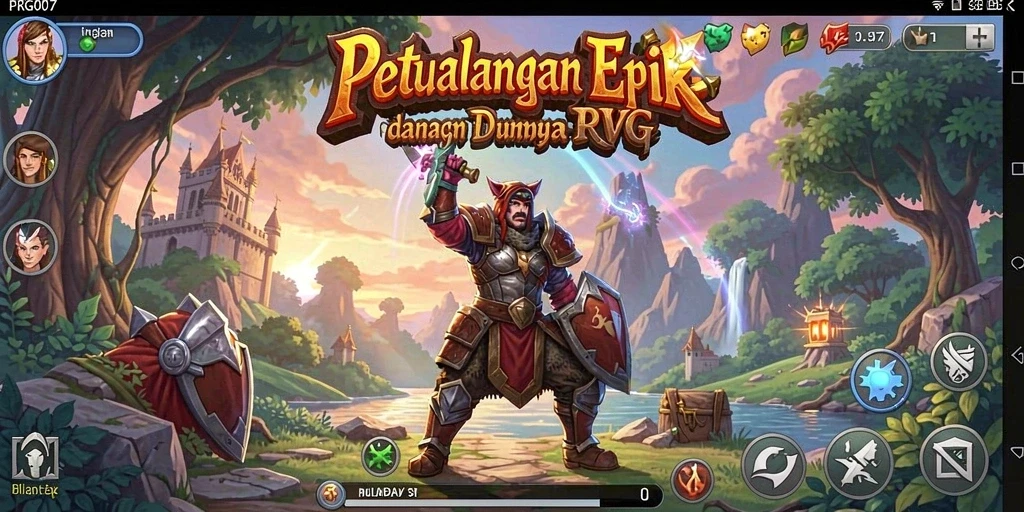 Tampilan gameplay PRG007 yang epik dan mendebarkan dalam petualangan RPG.