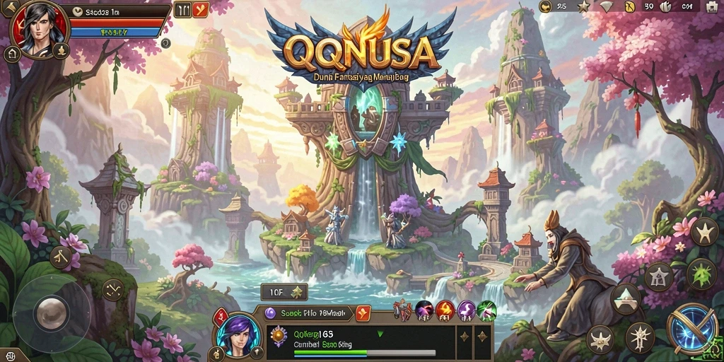 Tampilan gameplay seru dalam dunia MMORPG QQNUSA.