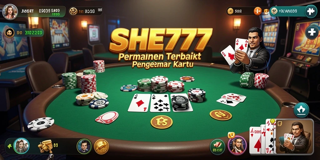Menampilkan gameplay seru dari aplikasi Poker SHE777.