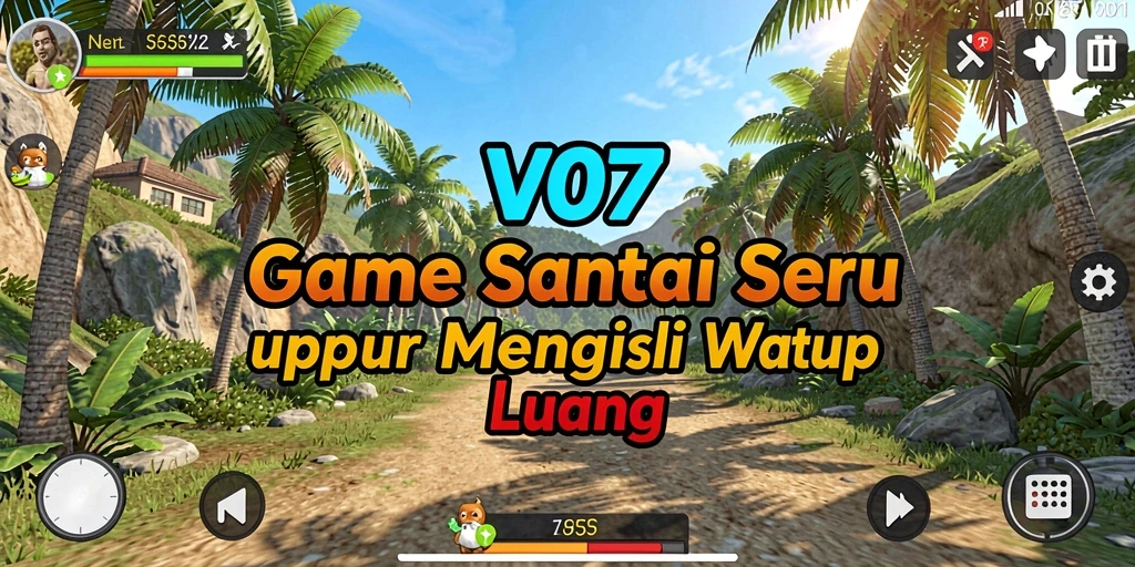 Tangkapan layar gameplay V07 dengan visual cerah dan interaksi menyenangkan.