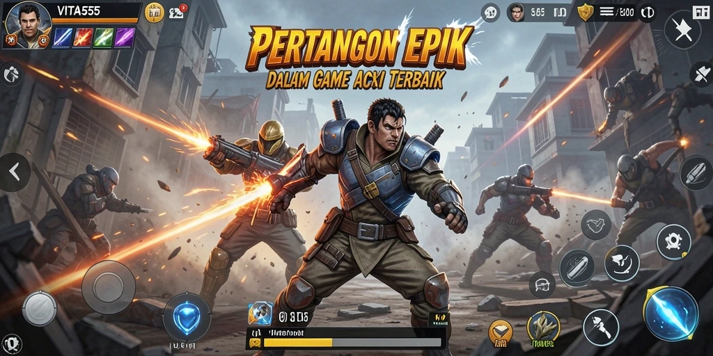 Tampilan menegangkan pertarungan di VITA555 penuh aksi.